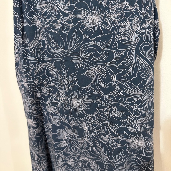 PACT Organic Cotton Fit & Flare Midi Dress Blue Floral Size Small - Picture 5 of 8